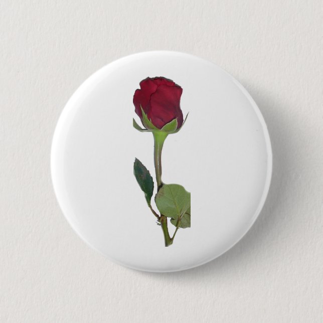 Red Rose 6 Cm Round Badge (Front)