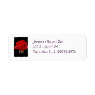 Red Rose Address Label 2 Return Address Label