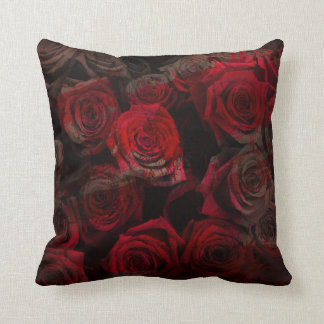 Red Rose and Black Accent Cushion