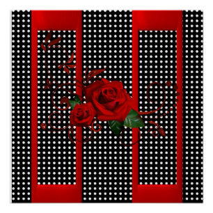 Red Rose and Black Poster