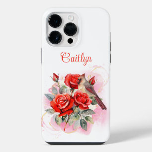 Red Rose and Cardinal  iPhone 14 Pro Max Case