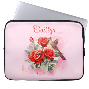 Red Rose and Cardinal Laptop Sleeve