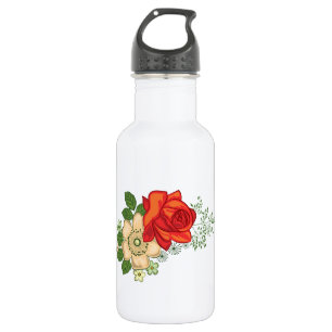 Red Rose and Daisies 532 Ml Water Bottle