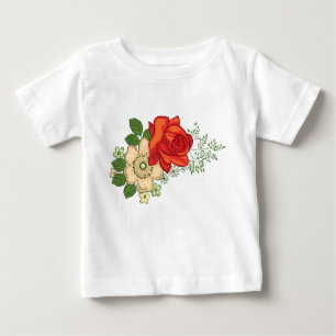 Red Rose and Daisies Baby T-Shirt
