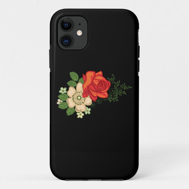 Red Rose and Daisies Case-Mate iPhone Case (Back)
