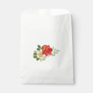 Red Rose and Daisies Favour Bag