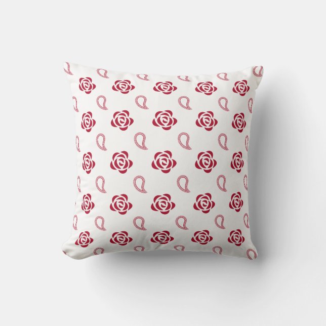 Red Rose and Teardrop Pillow (Front)