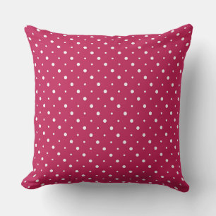 RED Rose and white dots Cushion