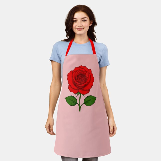 Red Rose Apron (Worn)
