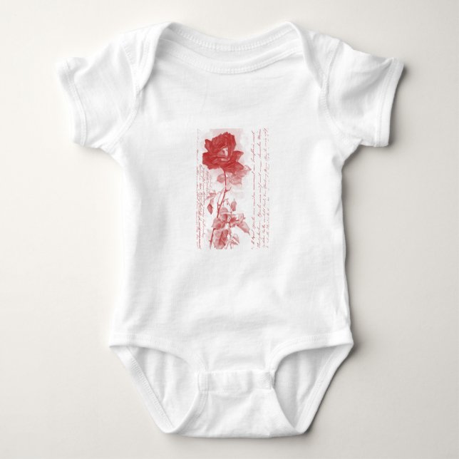 Red Rose Baby Bodysuit (Front)