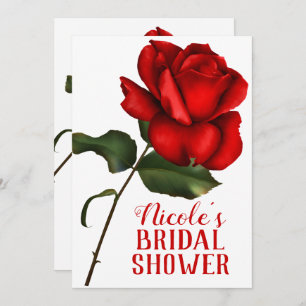 Red Rose Beauty & The Beast Bridal Shower Invitation
