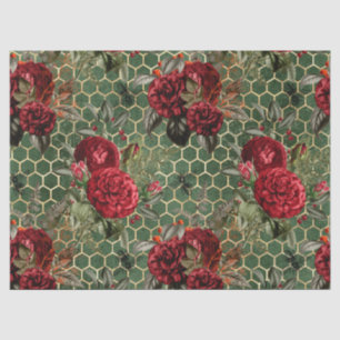 Red Rose Bee Series Design 23 Tissue Paper
