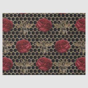 Red Rose Bee Series Design 28 Tissue Paper