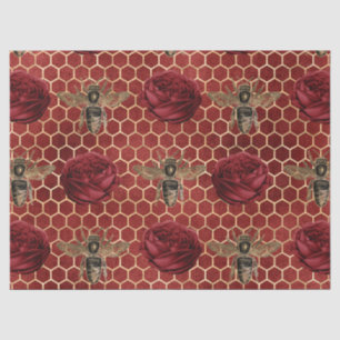 Red Rose Bee Series Design 29 Tissue Paper
