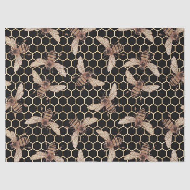 Red Rose Bee Series Design 53 Tissue Paper (Front)
