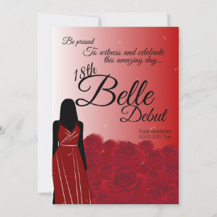 Red Rose Belle 18th Birthday Debut Invitation
