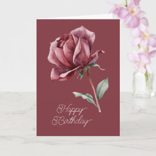 Red Rose Birthday Card