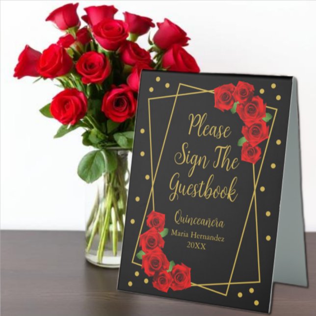 Red Rose Black and Gold Quinceañera (Creator Uploaded)