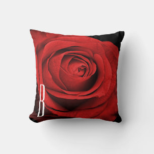 Red Rose Black (Any Colour) Rustic Glam Custom Cushion
