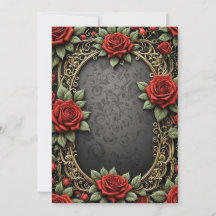 Red Rose Black Background Custom Floral Wedding