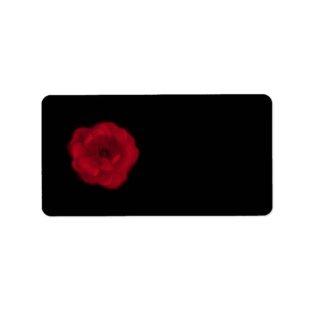 Red Rose. Black Background. Label (Front)