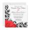 Red Rose Black Flourish Wedding Invitations