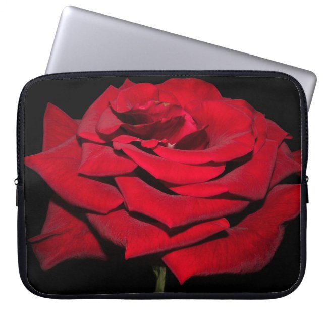 Red Rose - Black Laptop Sleeve (Front)