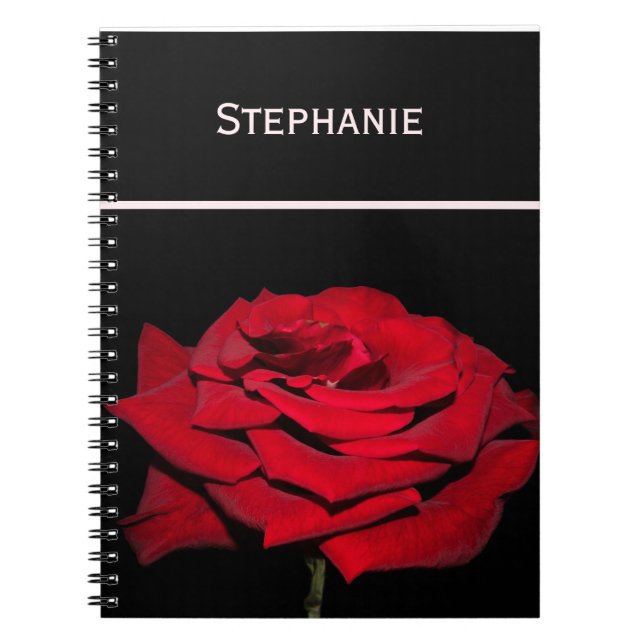Red Rose - Black Notebook (Front)