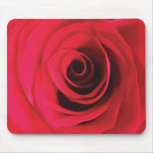 Red rose blossom floral design mouse pad