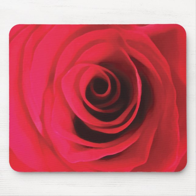 Red rose blossom floral design mouse pad (Front)