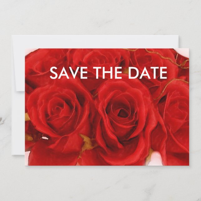 Red Rose Bouquet Invitations / Announcements (Front)