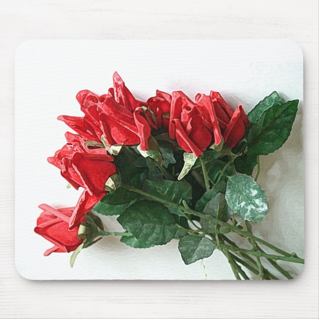Red Rose Bouquet Mousepad (Front)
