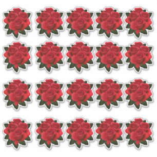 Red Rose Bouquet  Multiple Sticker