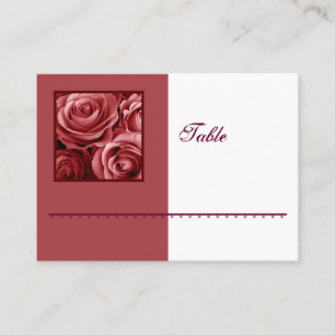 RED Rose Bouquet Place Card - Wedding Reception