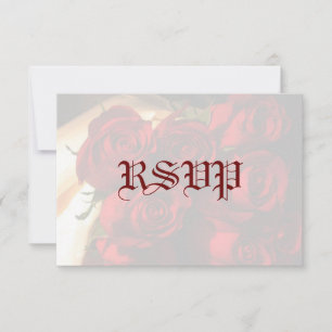 "Red Rose Bouquet" - RSVP Card