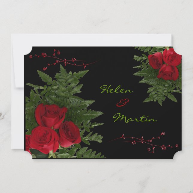 Red Rose Bouquets Invitation (Front)