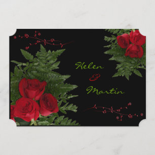Red Rose Bouquets Invitation