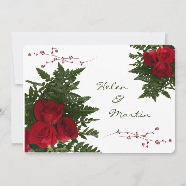 Red Rose Bouquets Invitation (Front)
