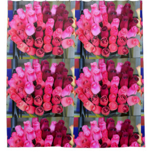 red rose bouquets shower curtain