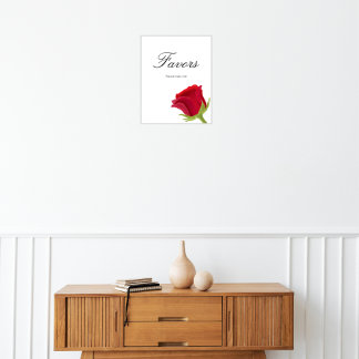 Red Rose Bridal shower Favours Poster