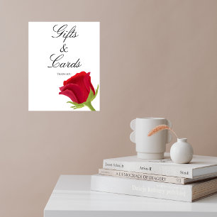 Red Rose Bridal shower Gifts and Cards  Poster