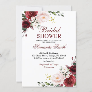Red Rose Bridal Shower Invitation