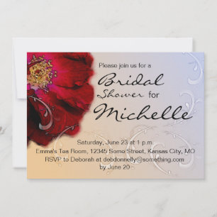 Red Rose Bridal Shower Invitation