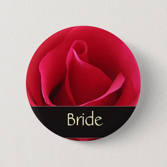 Red rose bride button (Front)