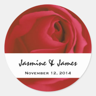 Red Rose Bride Groom Wedding Sticker V010