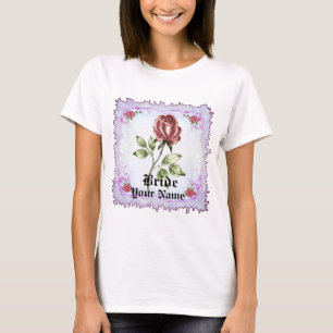 Red Rose bride wedding t-shirt