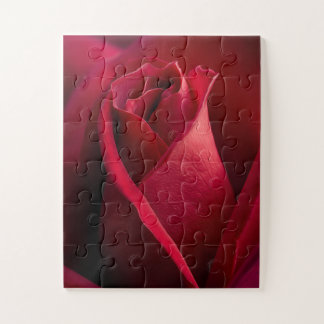 Red Rose Bud Close-Up Jigsaw Puzzle