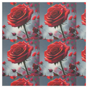 Red Rose Buds Delight, Fabric