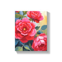 Red Rose Bush | Watercolor Floral Painting