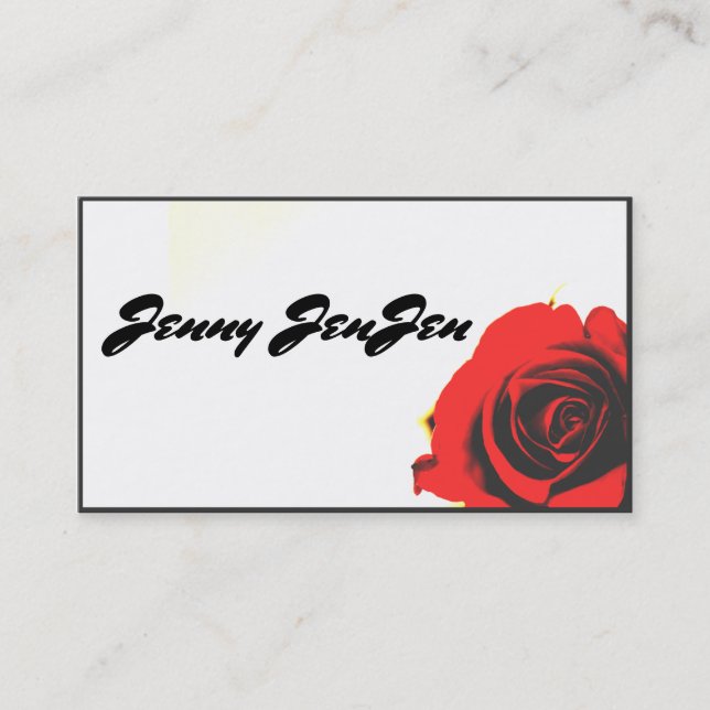 Red Rose Business Card (Front)